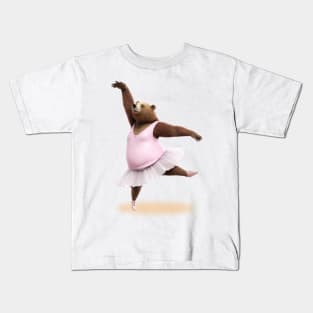 Chubby Bear Ballerina Kids T-Shirt